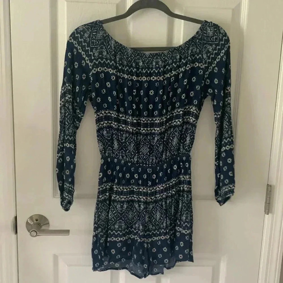 Soprano Romper blue and cream size small - Picture 5 of 7